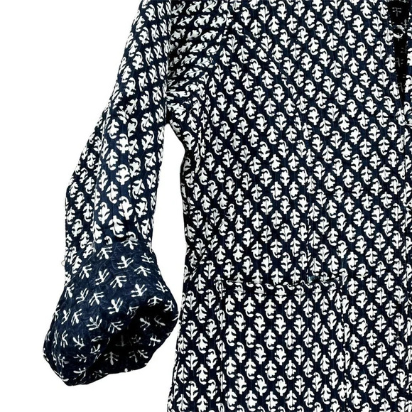 Indigo Block Print Kantha Quilted Jacket - Picture 6 of 8